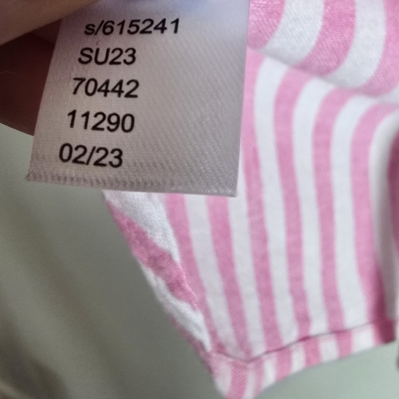 LOFT, Pink Striped Linen Blend Button Down Tie Front Everyday Shirt SZ Large - Picture 13 of 14